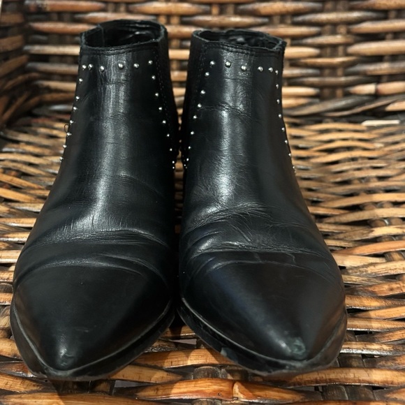 Marc Fisher Black Ankle Boots with Stud Accents - Picture 3 of 10